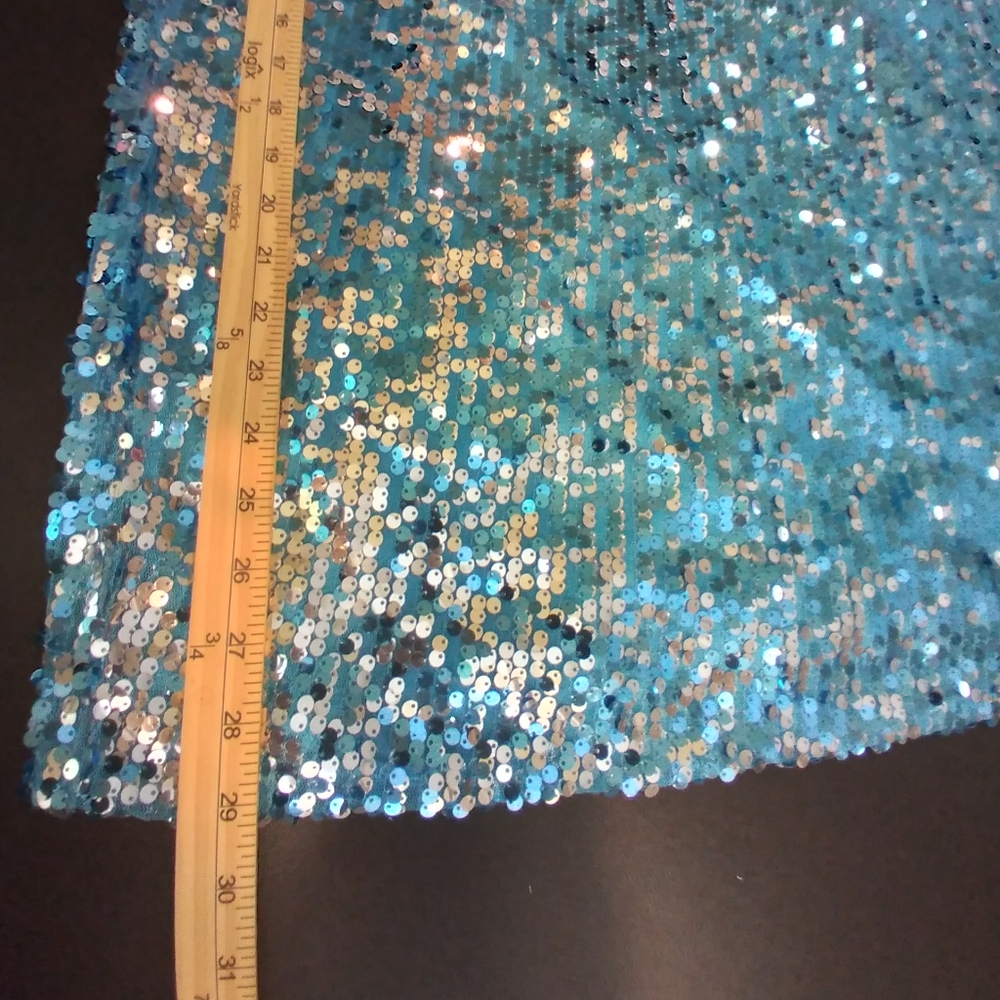 NWT Anna Kaci Blue Sequinned Sparkle & Shine Womens Top Size 3X Mobwife Glam - Picture 6 of 11